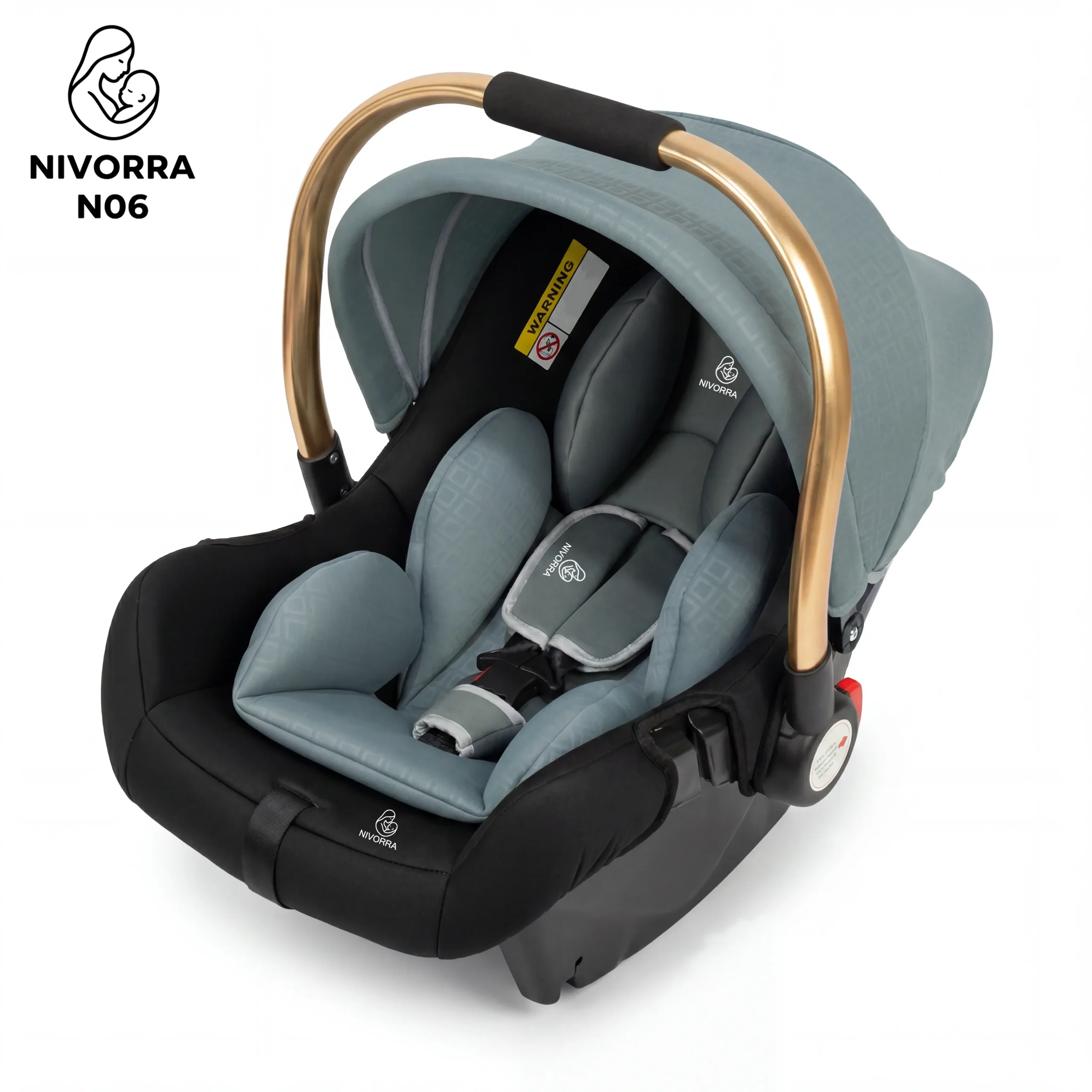 imgi_2_1782202360610696070 كارسيت سيارة وحامل أطفال فاخر من نيفورا (NIVORRA) – خفيف الوزن، حزام أمان بثلاث نقاط، 0-13 كجم (من الولادة حتى 15 شهر) – N06