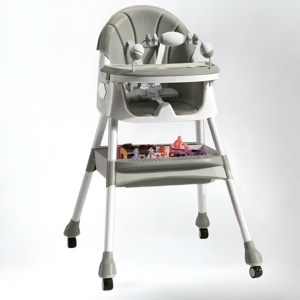 602-H High Chair – 2 Height Levels, Foldable, 360° Wheels
