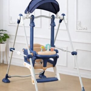 Baby Swing with Canopy and Interactive Toy Tray