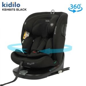 كرسي سيارة أطفال شامل ودوار 360° KBH607S كيديلو ( kidilo ) مع ISOFIX《 KBH607S 360° Rotating Car Seat 》دوران كامل 360 درجة بيد واحدة + تثبيت صلبي لنظام ISOFIX وحزام Top Tether + مناسب من الولادة حتى 12 سنة (0 – 36 كجم) + 11 مستوى لتعديل مسند الرأس + حماية جانبية متقدمة + أقمشة تنفسية وتبطين مريح لجميع الأجواء