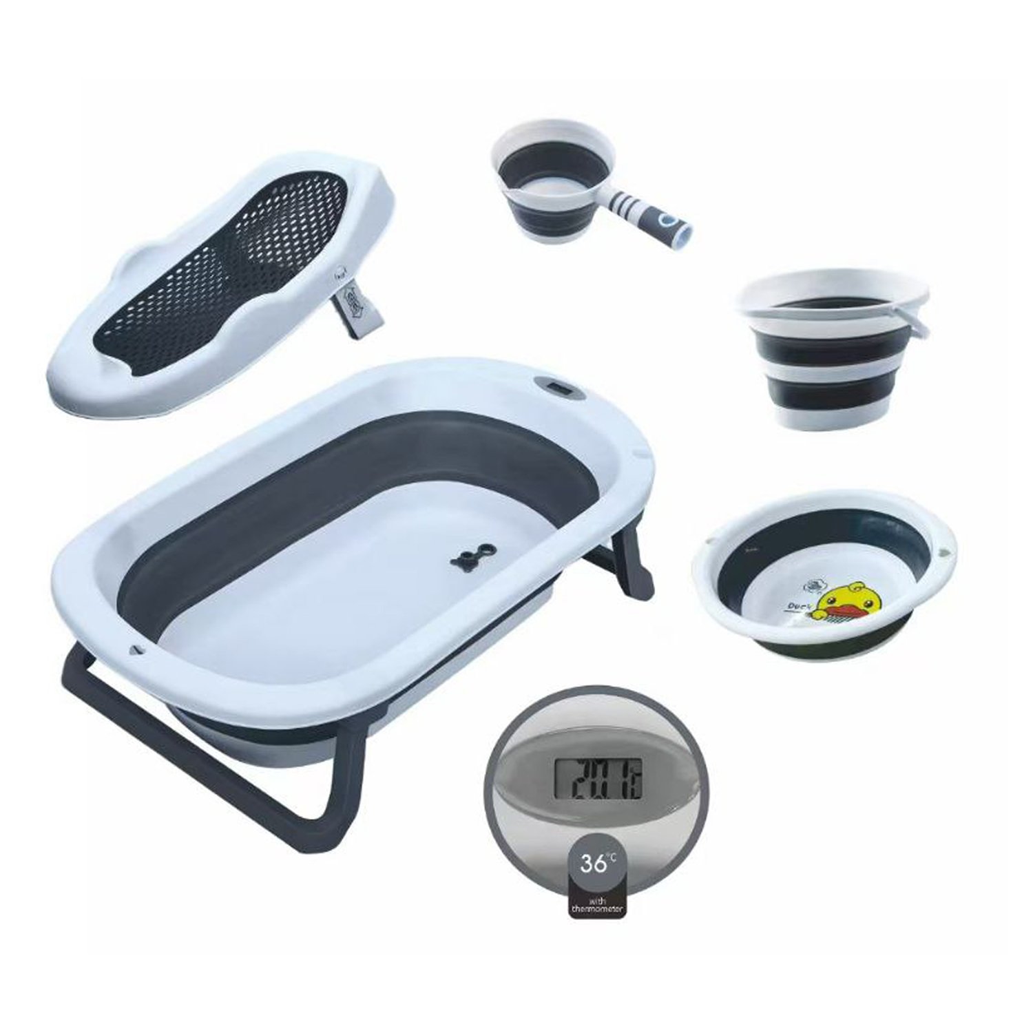 Popypapa Baby Foldable Bath Tub Set in
