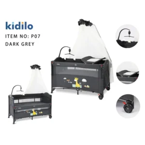 سرير أطفال Kidilo P07 متعدد الوظائف 3 في 1